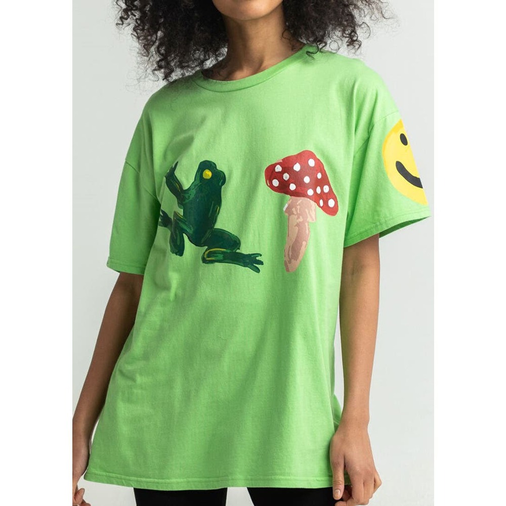 Coney Island Picnic Doodle Sketch Oversized Short Sleeve Tee size small nwt